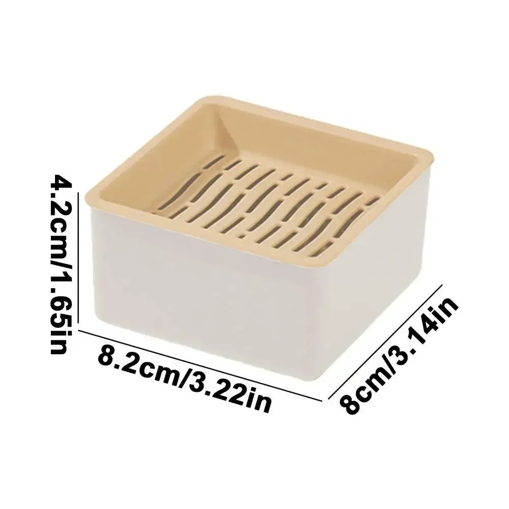 A white rectangular planter with a light beige tray for growing cat grass plants.
