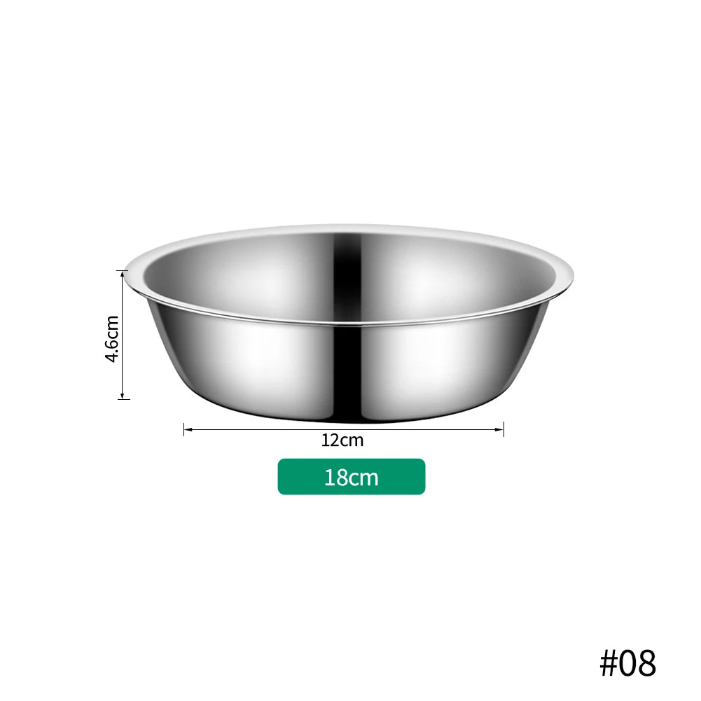 A silver stainless steel pet feeding bowl with a diameter of 12cm and a depth of 4.6cm.