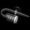 Clear glass aquarium CO2 diffuser with a suction cup attachment