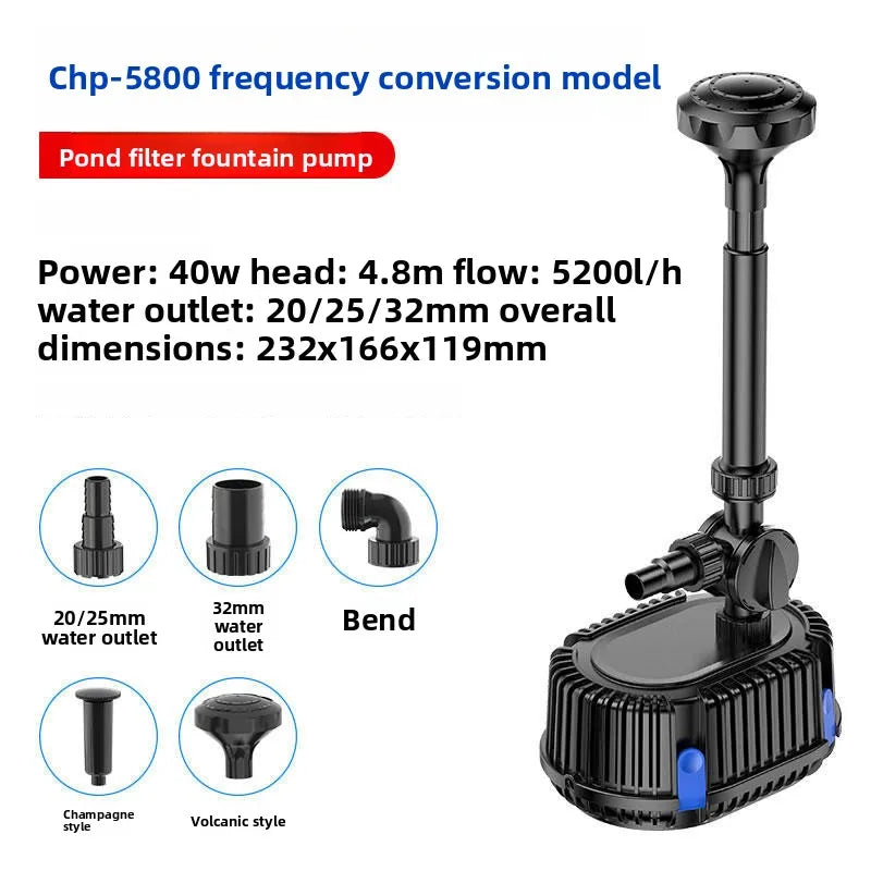 Pompe filtre fontaine modèle Chp-5800, convertisseur de fréquence avec différents types de sortie