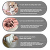 Productos de cuidado de uñas para mascotas, incluyendo removedor de esmalte, uñas negras y tijeras para cortar uñas.