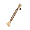 Natural wooden teething sticks for cats made of light brown wood and natural fibers