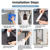 Pasos de instalación para instalar una cortina mosquitera resistente en una puerta de vidrio.