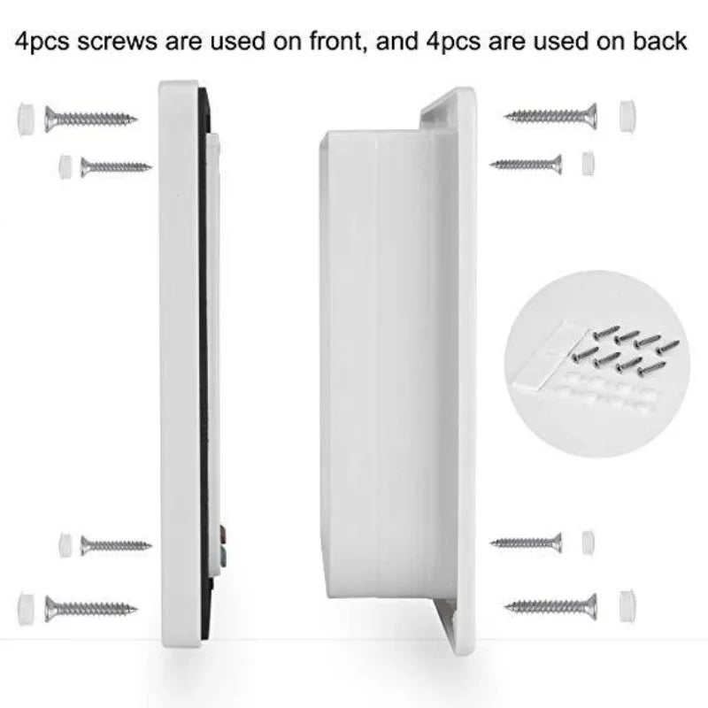 Placa de puerta para mascotas resistente con tornillos para montaje frontal y trasero