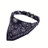 Black patterned adjustable triangle bandana collar for dogs and cats