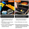 Before and after comparison showing the ease of cleaning an oven with a non-stick liner
