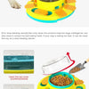 A yellow interactive dog slow feeding utensil with a transparent cover and feeder bowl.