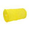Yellow collapsible cat tunnel play tube with a ball inside