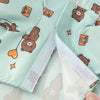 Light green waterproof summer raincoat for dogs with brown bear print