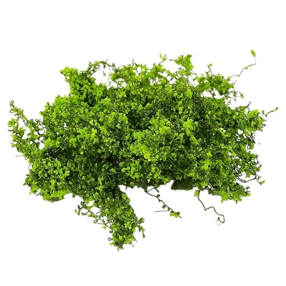Dichte, leuchtend grüne Ranke mit kleinen Blättern als simulierte Mikro-Landschaftsdekoration.