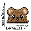 A cute brown bear embroidered iron-on patch for clothing and DIY projects