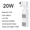 White submersible aquarium filter pump with specifications listed, including 20W power and flow rate.