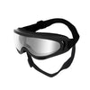 Black adjustable anti-glare pet sunglasses for dogs with a clear lens and strap.