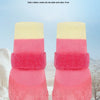 A pair of pink and yellow one-piece waterproof socks for dogs, showing the sole and upper.