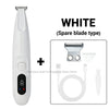 Recortadora de pelo para mascotas tipo hoja de repuesto blanca con luz LED y UV