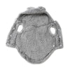 A gray cozy fleece hoodie for small and medium dogs.