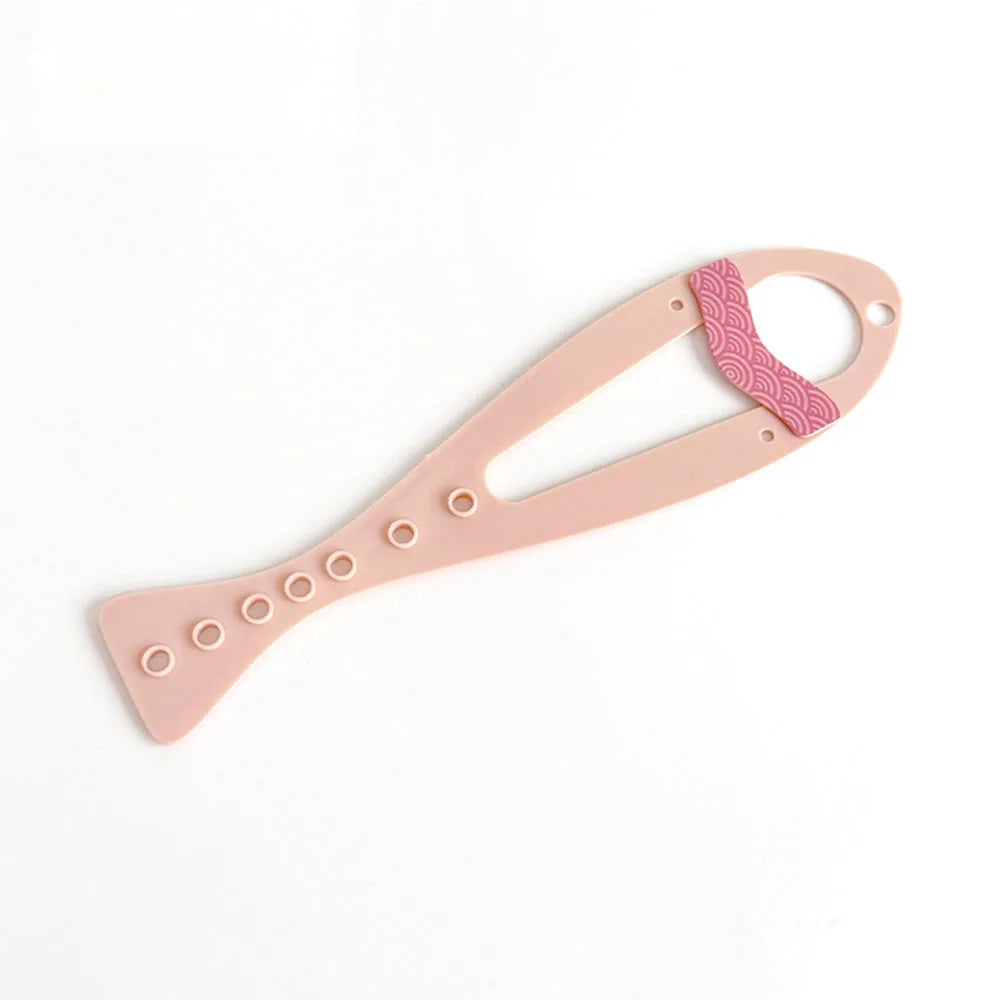 A light pink adjustable pet door stopper featuring a flexible silicone flap for cats and dogs.