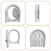 White durable pet cat and dog door shown in various forms including a round arch and a rectangular frame.