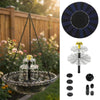 Solar-powered hanging bird bath fountain with a glass bowl and various components