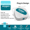 White plug-in air pump for aquariums with accessories including an air stone, suction cup, flexible hose, and check valve