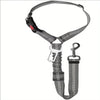 Automatic retractable dog leash with buckle in gray and black fabric