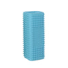 A light blue pet hair removal brush with silicone hollow rubber bristles.