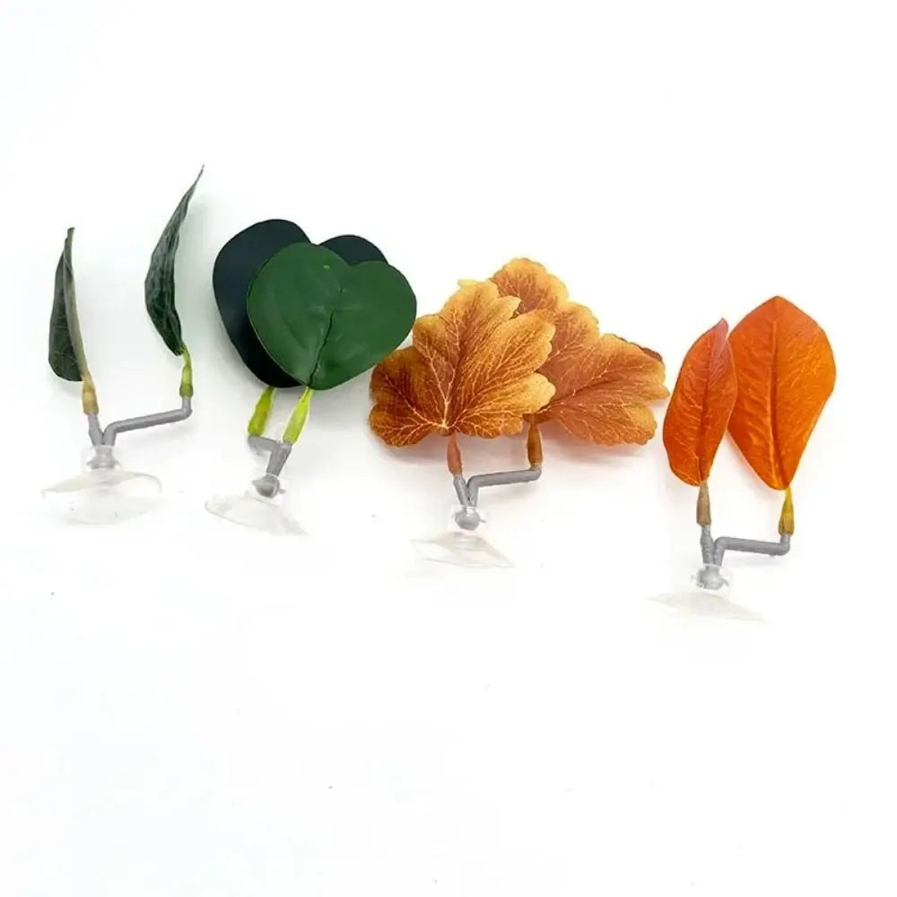 Collection de feuilles de lotus simulées dans différentes nuances de vert et d'orange pour poissons betta
