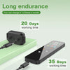 A black dog training collar with a remote control and color screen is shown alongside charging information.