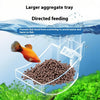 A transparent acrylic aggregate tray with directed feeding is shown over green aquatic plants.