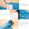 Blue pet drying bag with a silver coating meter, showing elastic band and air inlet duct features.