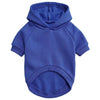 A royal blue hooded sweatshirt for a dog.