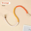 Orange and white cotton rope cat teaser toy with a fluffy end