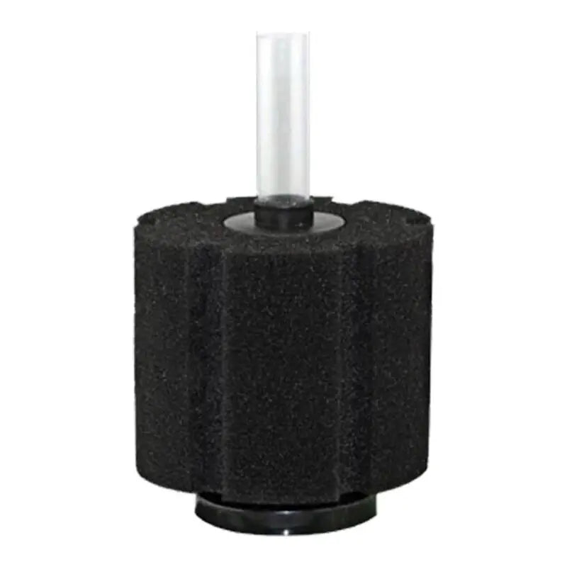 Black biochemical sponge filter with a clear tube for aquarium air pump