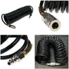 Black heavy-duty air compressor hose with quick coupler and PE adapter