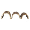 A set of natural wood branch chew toys shaped like arches for small pets