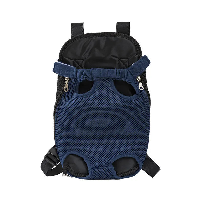 Sac à dos respirant bleu marine pour animaux de compagnie (chiens et chats).