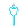 Blue hands-free dog poop bag dispenser with a white leash clip.