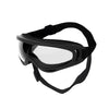 Black adjustable anti-glare pet sunglasses for dogs with a clear lens