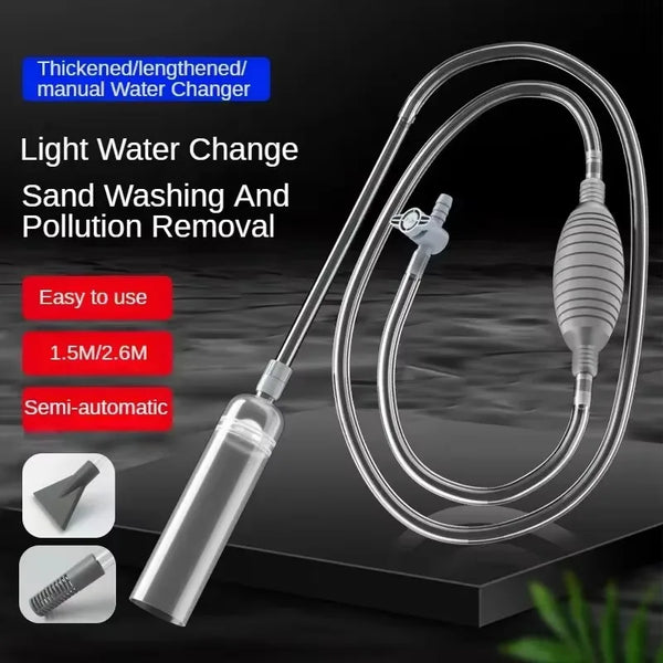 Kit de siphon silicone transparent pour nettoyer avec un tuyau épais et une petite pièce de changement d'eau.