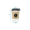 A beige and black portable pet poop trash can dispenser with a handle.