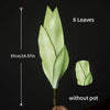 A vertical shot of a six-leaved artificial snake plant in green, shown without a pot.
