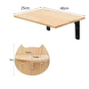 Helles Holzregal mit rechteckigem Deck und runder Basis, zur Wandmontage konzipiert.