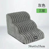Gray pet safety climbing stairs for dogs with a ribbed texture