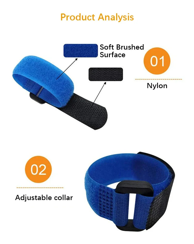 Collar de pollo para mascota de nylon suave cepillado azul y negro con ajuste.