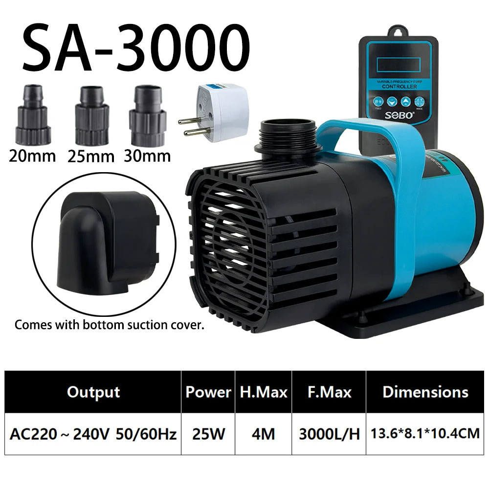 SA-3000 submersible water pump with controller and various size nozzles