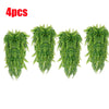 Set of four artificial green Persian fern hanging vines