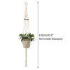 Macrame plant hanger with a woven pot and hanging macrame cord for indoor or outdoor plant decor