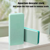 A teal aquarium descaler cloth and a matching cleaning block are shown on a white surface.