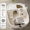 A white luxury hamster habitat cage showing various accessories like a play runway, hiding house, feeding area, and water fee