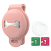 A pink silicone holder designed to secure pet collars, shown with replacement wipes.